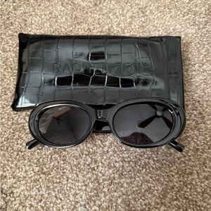 Rachel Zoe Black Penelope Sunglasses with Case NEW